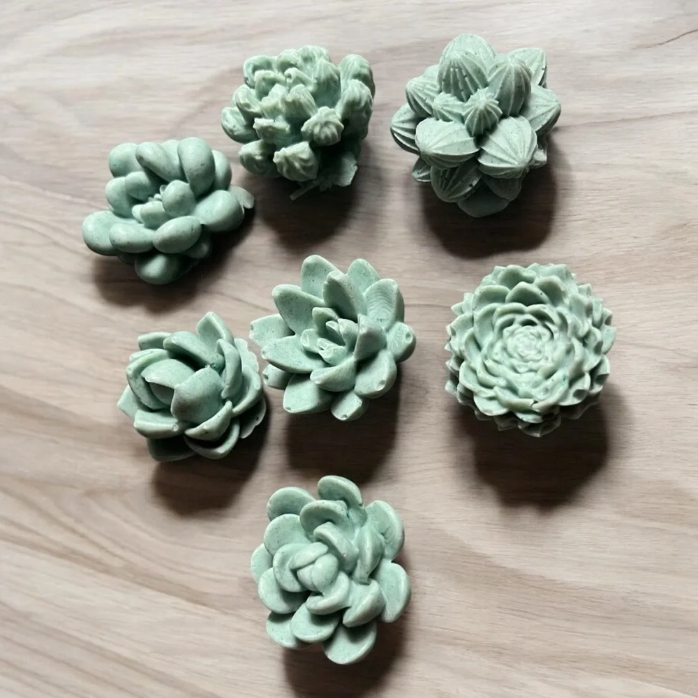 Cucumber melon homemade succulents soap 7pc 1x1inch .5oz Donkey milk based